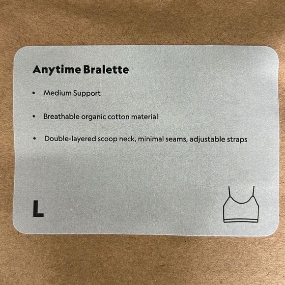 New Allbirds Anytime Bralette Light Grey Size L - Picture 2 of 6